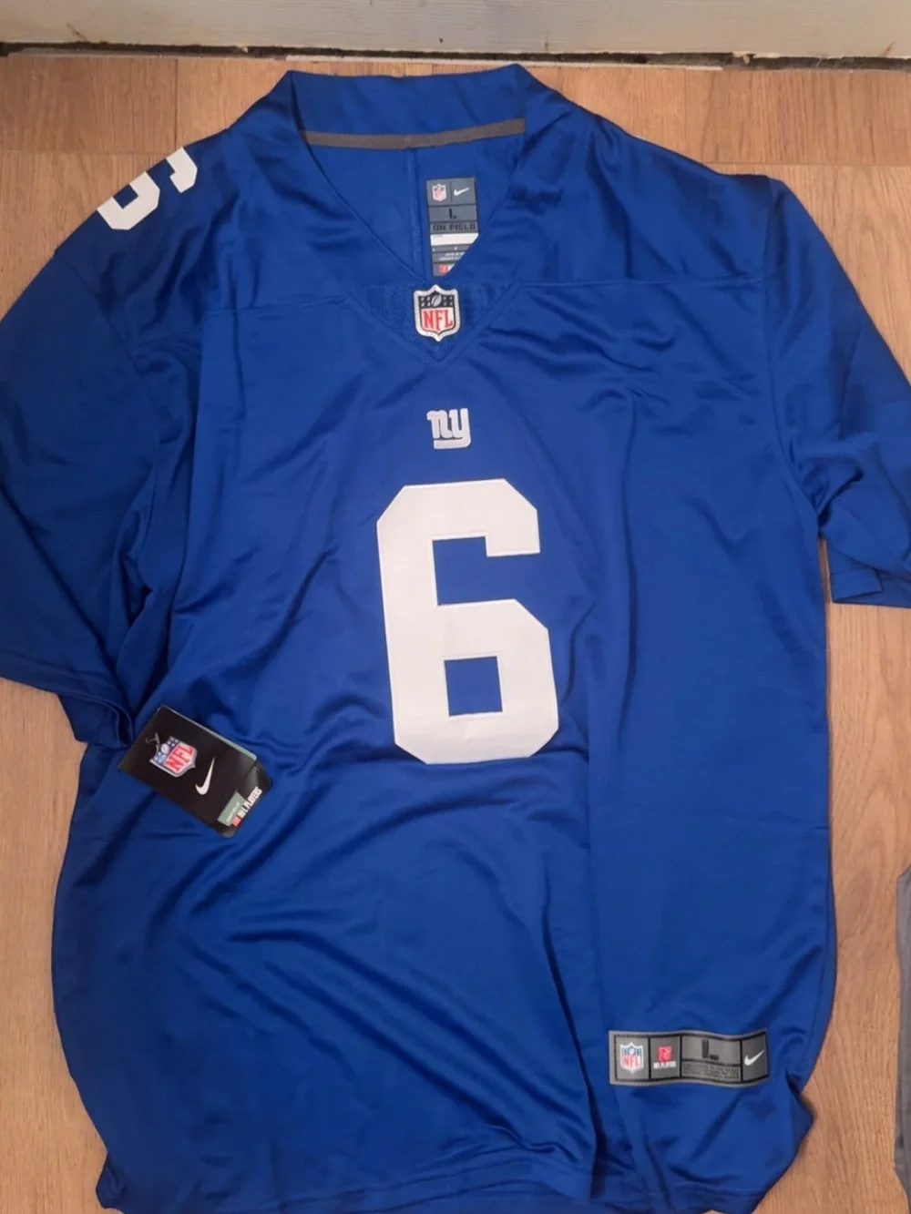 Nike Men's Royal Blue Football Jersey with White Number 6